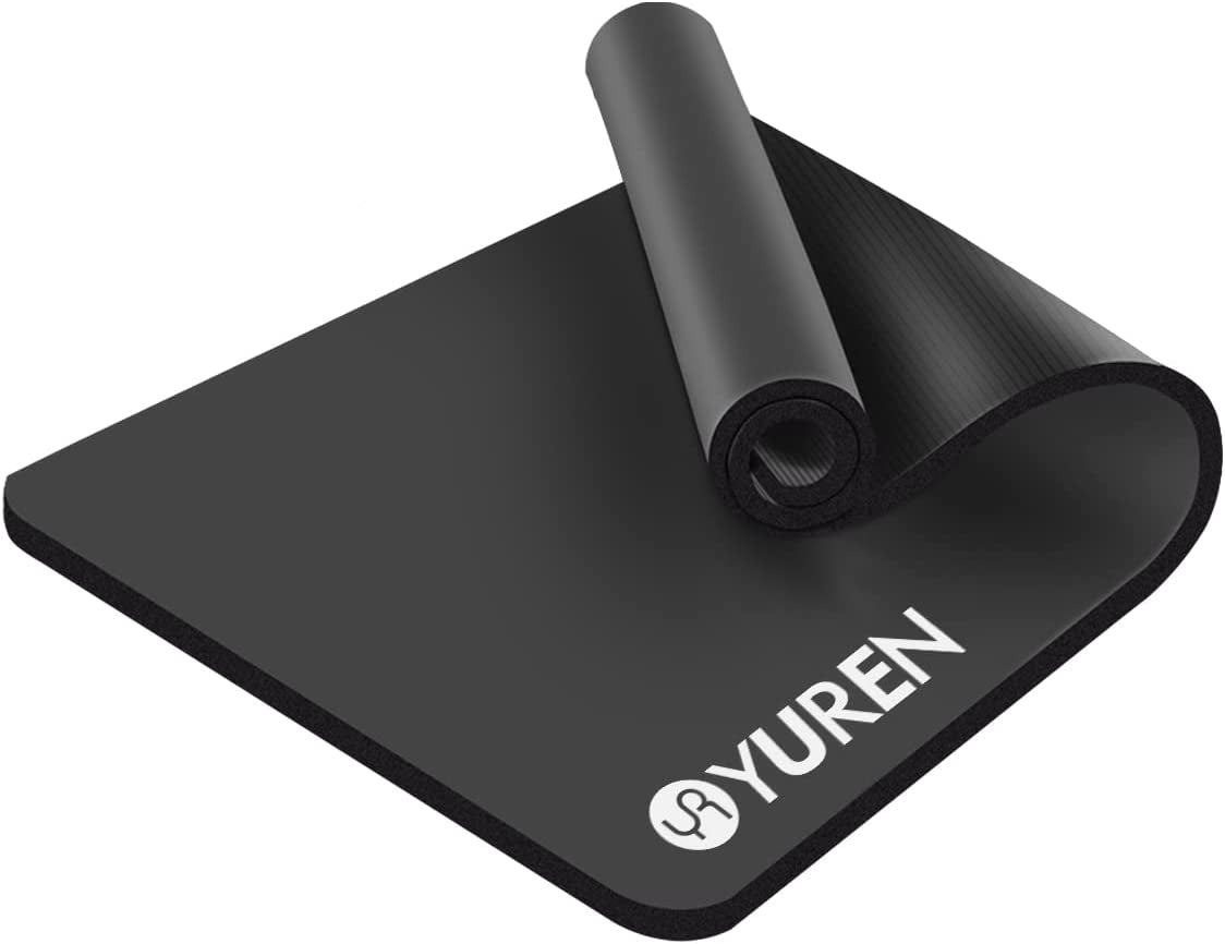 YUREN Large Yoga Mat Extra Wide Workout Mat for Home, 76"X35"X15Mm Thick Yoga Mat for Men, High Density Gym Mat with Carrying Strap (Black)